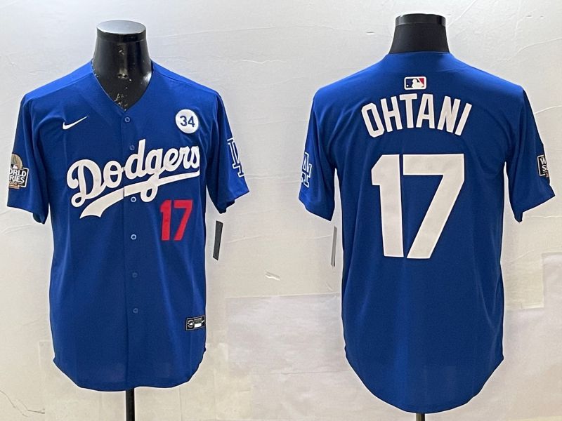 Men Los Angeles Dodgers #17 Ohtani Blue Fashion 2025 Nike MLB Jersey style 1